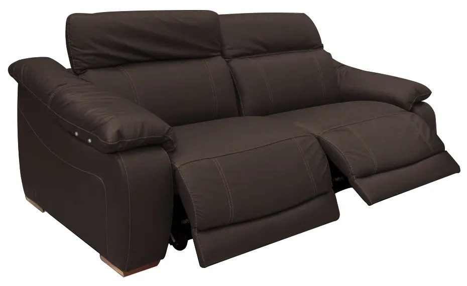 Sofá Elétrico Reclinável Sala de Estar Concepción U076 224cm Modulado Botão Touch Couro Marrom G49 - Idea Relax By Natuzzi Group