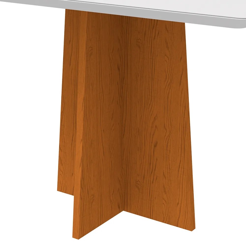 Mesa de Jantar Angra 135 cm Off White Base Ypê - D'Rossi