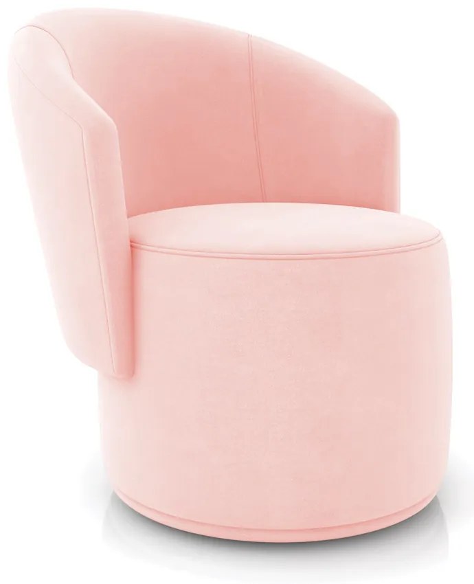 Poltrona Decorativa Orgânica Fixa para Sala Malu Suede M11 - D'Rossi - Rosa Bebê
