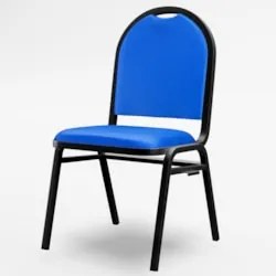 Kit 4 Cadeiras Hoteleiras Auditório Empilhável Sintético Z33 Azul - Mp