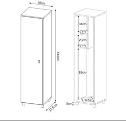 Armário Multiuso 1 Porta 2 Prateleiras AM3107 Branco - Tecno Mobili