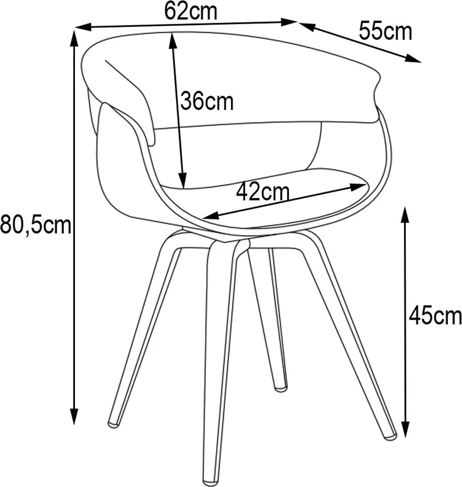 Cadeira Decorativa para Sala de Jantar Ohana Fixa PU Preto G56 - Gran Belo