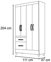 Guarda Roupa Solteiro 04 Portas Madri Branco/Rosa/Azul/Lilás - Moval