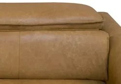 Sofá Retrátil 3 Lugares Sala 220cm Laurie L08 Couro Camel    - Mpozena