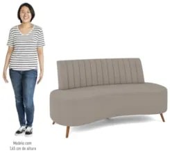 Sofá 2 Lugares para Sala Living 160cm Pés Palito Tamar Z08 Boucle Bege