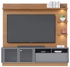 Estante Home Theater para TV 70 Pol. com LED 200cm Amiche C05 Freijó/C