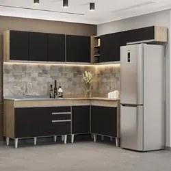 Armário de Cozinha Modulado de Canto 7 Peças CP21 com Pia Inox Castanh