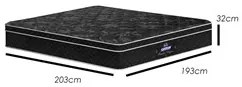 Colchão Box Casal King Size193cm Molas Ensacadas Bonnel Perola Negra P