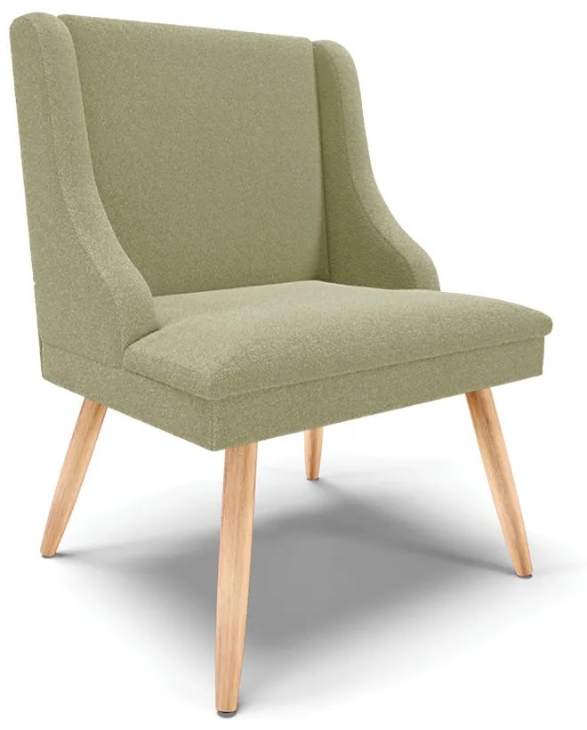 Cadeira Sala de Jantar Pé Palito Natural Liz Boucle D03 - D'Rossi - Pistache