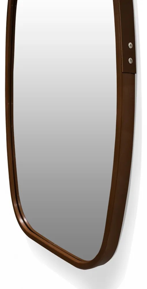 Espelho Decorativo Retangular Com Moldura de Plastíco Caramelo Alça Caramelo 65x43,5 Cm  Indo Decor - D'Rossi