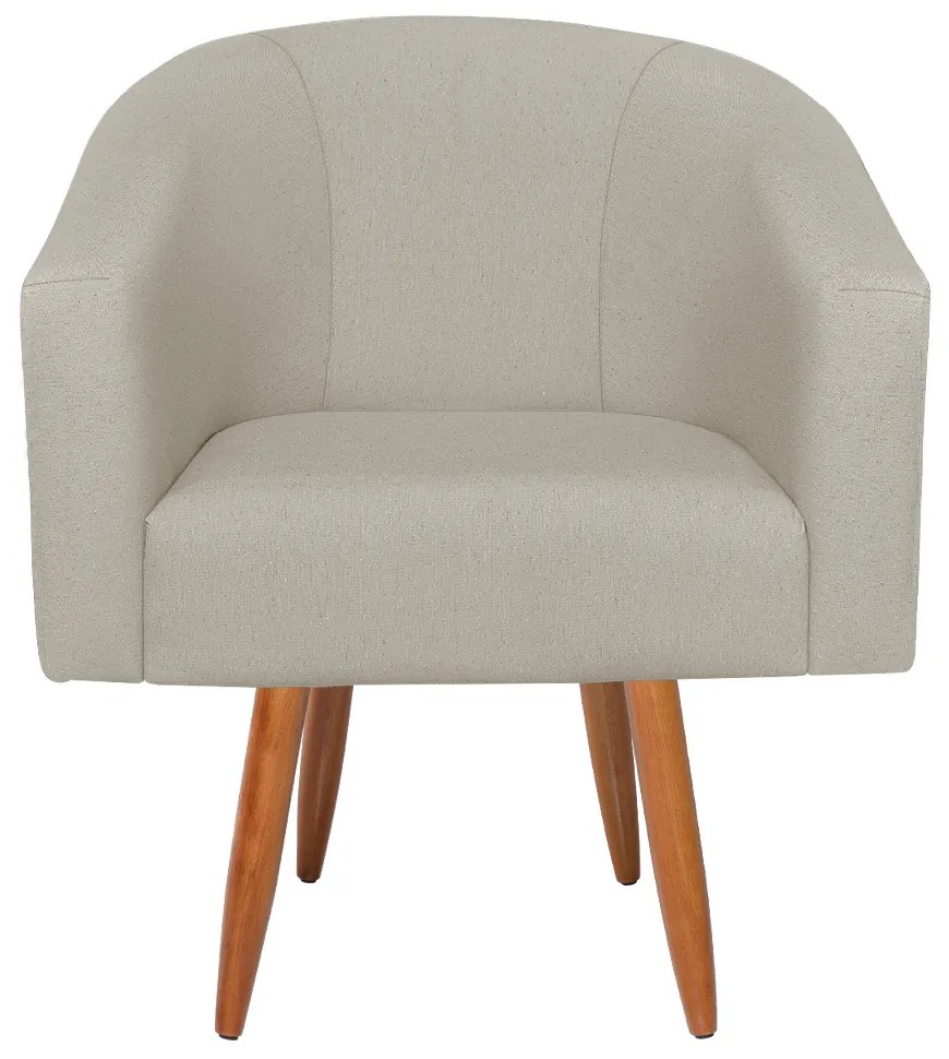 Kit Divã Recamier Heitor 140cm Lado Direito e 02 Poltronas Luiza Linho - ADJ Decor