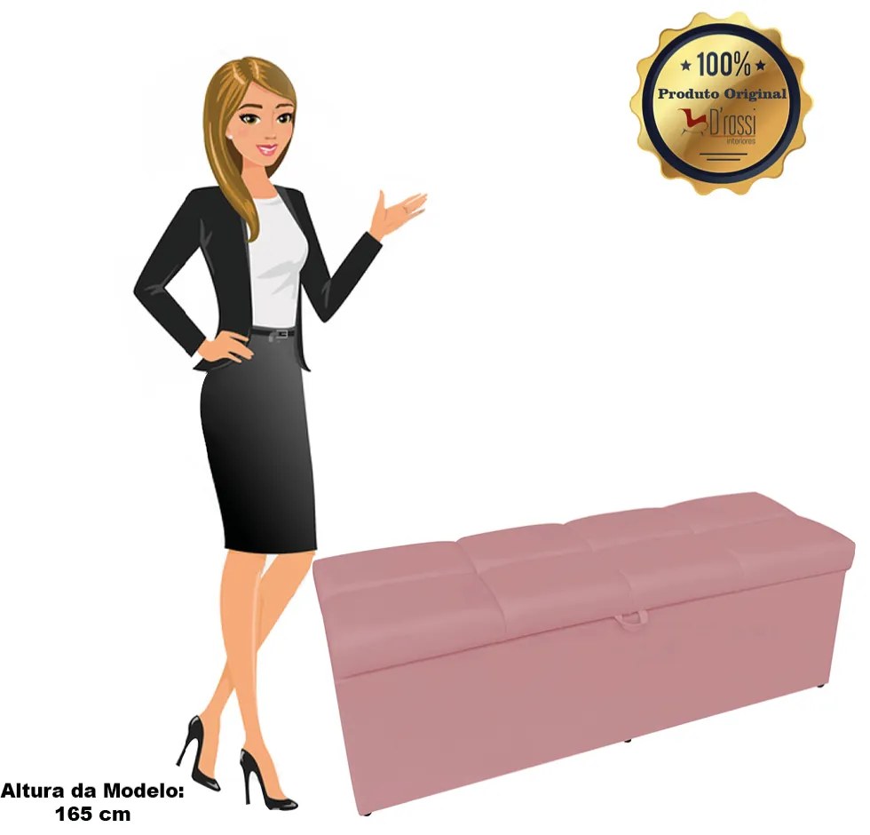 Calçadeira Nina 160 cm Suede Rose D'Rossi