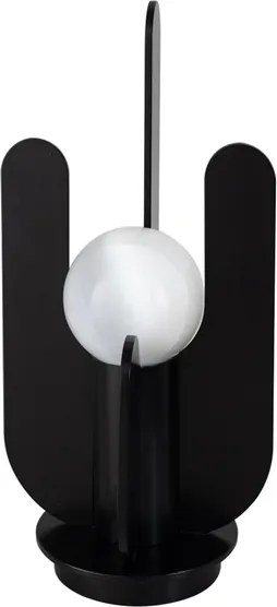Luminaria De Mesa Selenita E Metal Equilibrio - PRETO