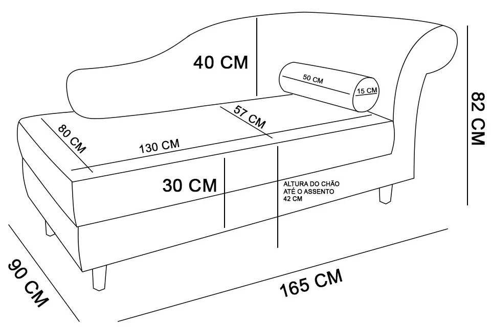 Divã Chesterfield 165 cm Capitonado com Strass Suede M11 - D'Rossi - Preto