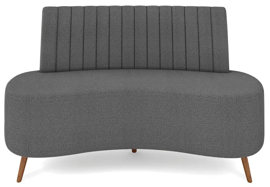 Sofá 2 Lugares Living 160cm Pé Palito Maraú Bouclê K01 - D'Rossi - Cinza