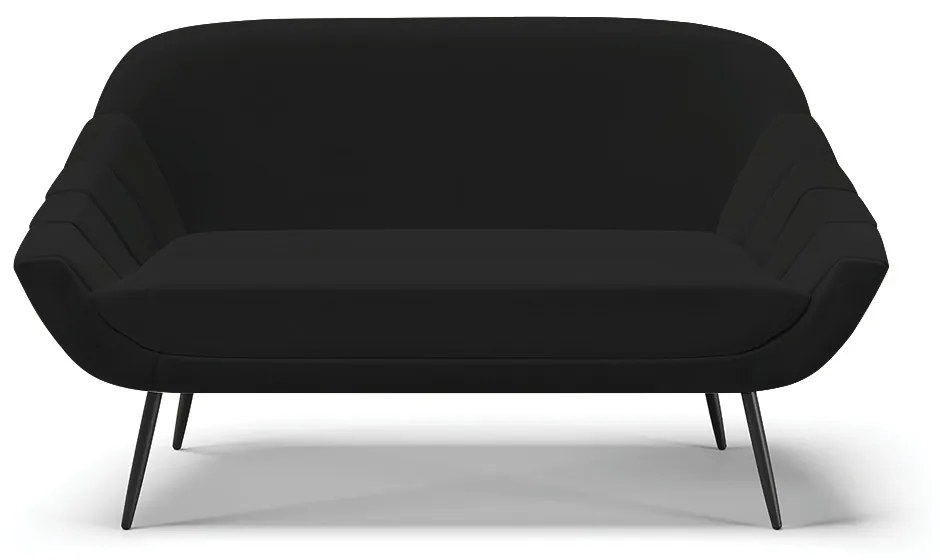 Namoradeira 02 Lugares Giovana Linho Pés Palito de Ferro - D'Rossi - A79 Preto