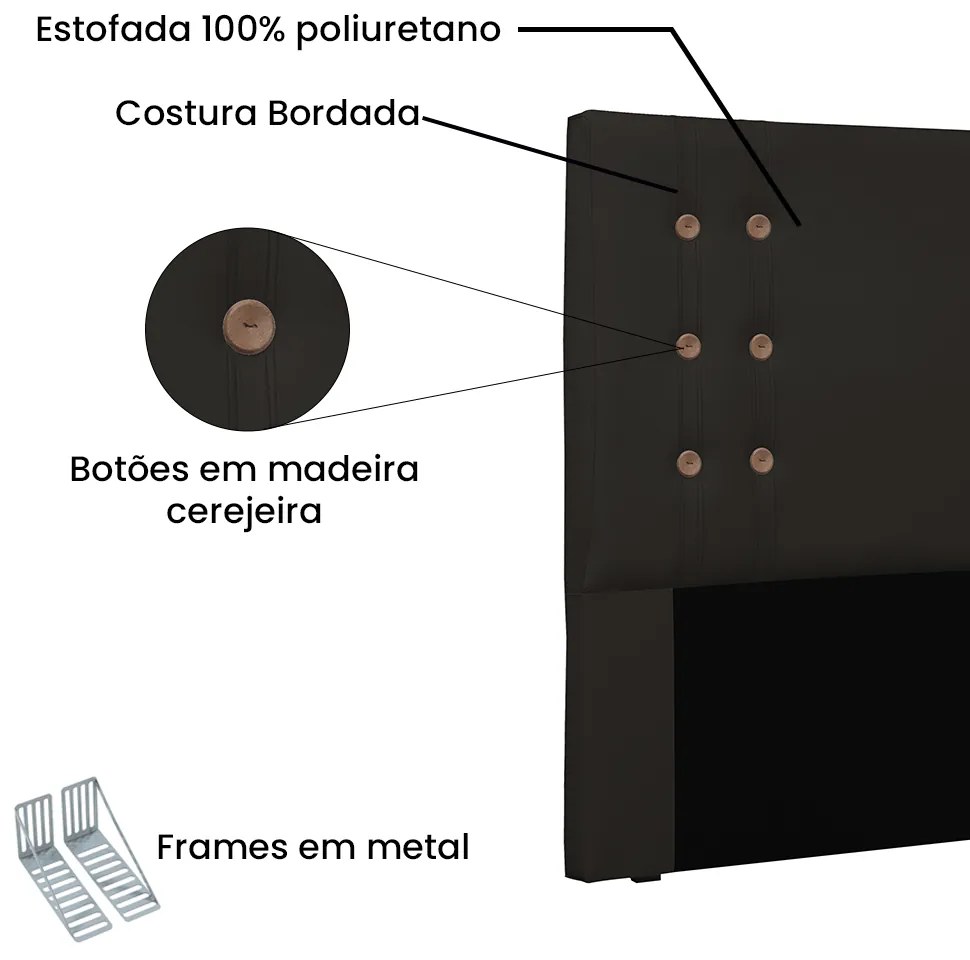Cabeceira Cama Box Casal Queen 160cm Gênova Corano Marrom - Sheep Estofados - Marrom