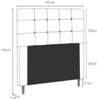 Cabeceira Cama Box Casal King 193cm Luna Suede Preto Z51 - Mpozenato