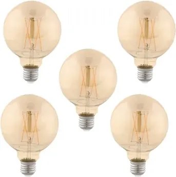 Kit 5 Lâmpadas Globo Filamento G95 E27 2W 200Lm 360° 2400K