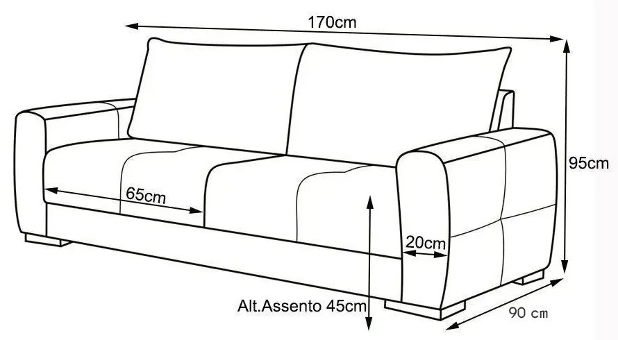 Sofá 2 Lugares York 170cm Linho Bege G28 - Gran Belo