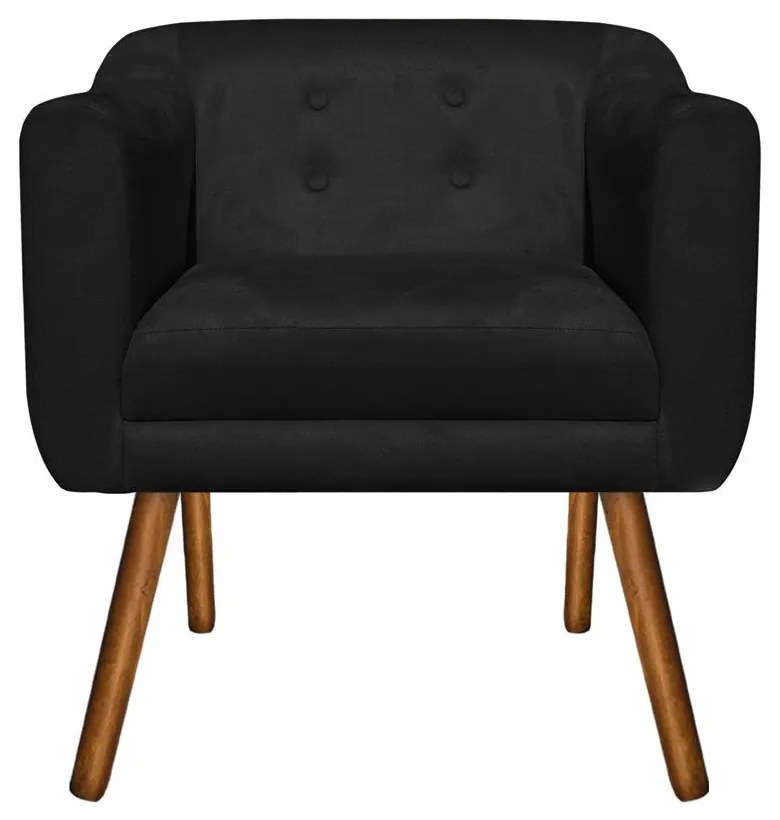 POLTRONA DECORATIVA JULIA SUEDE PRETO PE
