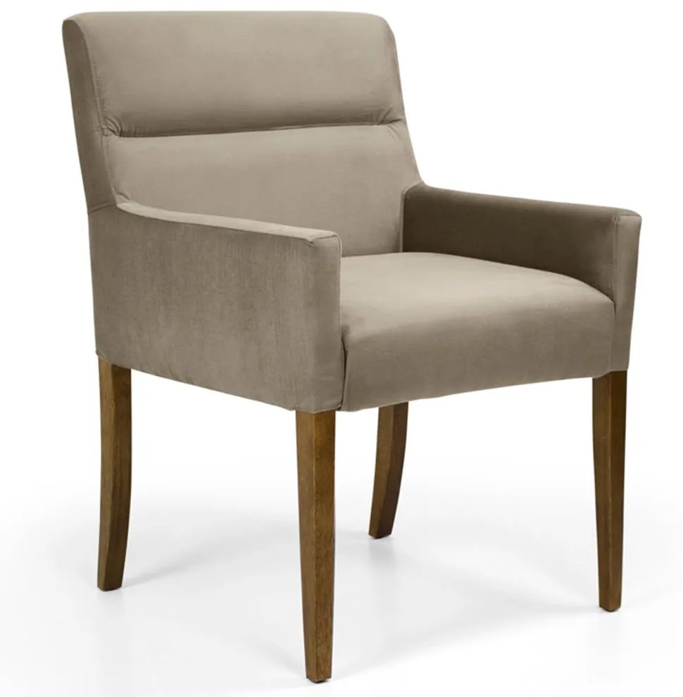 Poltrona Decorativa Sala de Estar Vicenza Veludo Importado Marrom G15 - Gran Belo
