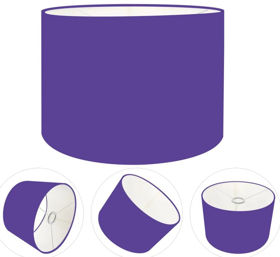 Cúpula Abajur Cilíndrica Cp-7018 Ø40x25cm Roxo