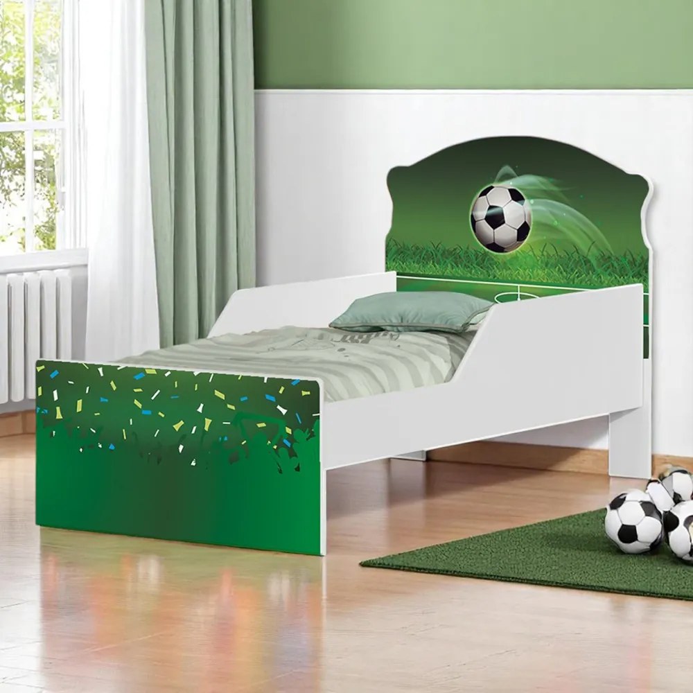 Mini Cama Infantil 153,2x79cm com Proteção Lateral Personagens K02 - D'Rossi - COPA FUTEBOL