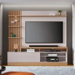 Estante Home Theater para TV até 65 Pol. Maceió Freijó/Off White - Col