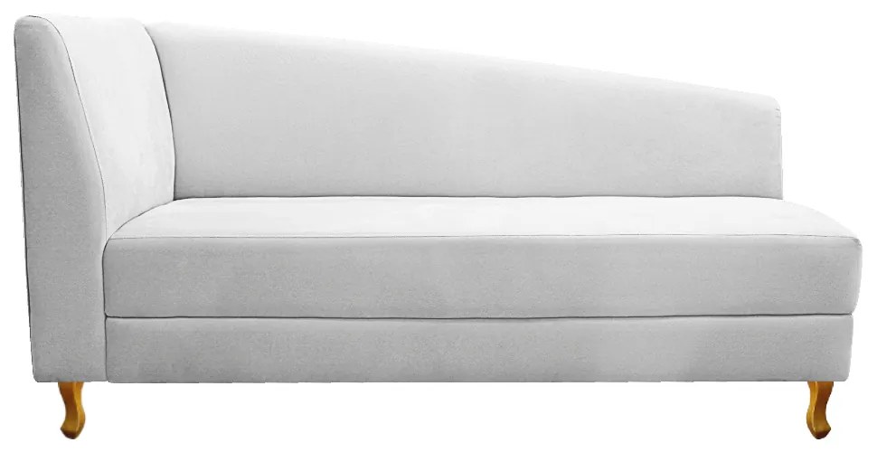 Recamier Valéria 140cm Lado Direito Suede Branco - ADJ Decor