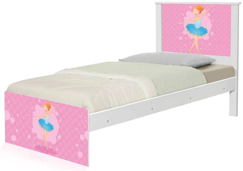 Cama Solteiro Infantil 195x96cm para Quarto Personagens K02 - D'Rossi - BAILARINA CLÁSSICA
