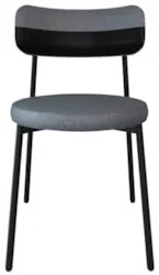 Cadeira de Jantar Estofada Kit 8 Nyka M25 Linho Cinza/Preto - Mpozenat