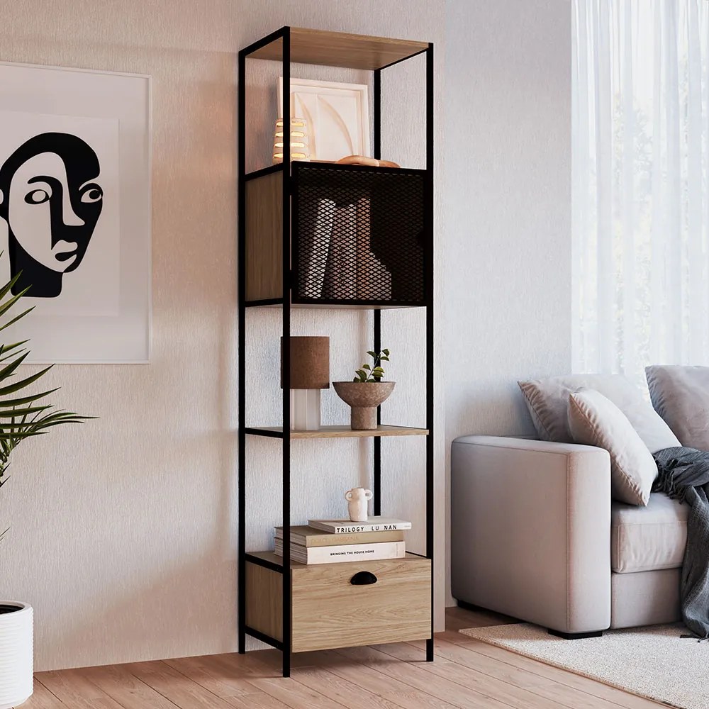 Estante 02 Portas New 180 cm Hanover e Preto - D'Rossi
