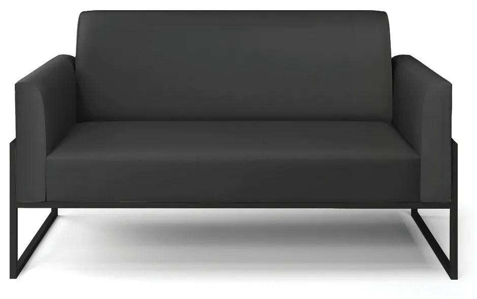 Sofá Namoradeira Base Industrial Alta Preto Marisa Corino D03 - D'Rossi - Preto