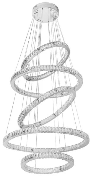 Pendente Led Cristal E Aluminio Cinza 161W 3000K Alianca