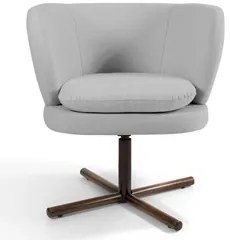 Kit 2 Poltronas Decorativas Melissa Base Xis Giratória Lona D-315 Cinz