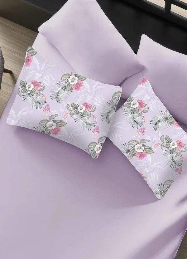Jogo de Cama Lilás Casal 3 Peças