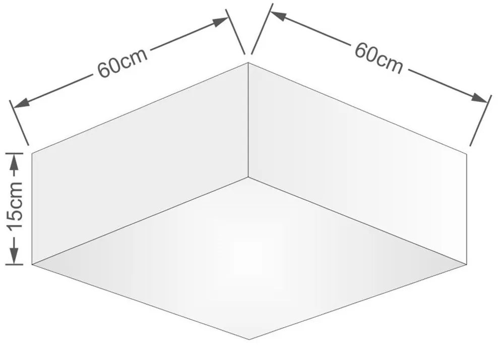Plafon Quadrado Md-3052 Cúpula em Tecido 15/60x60cm Palha - Bivolt