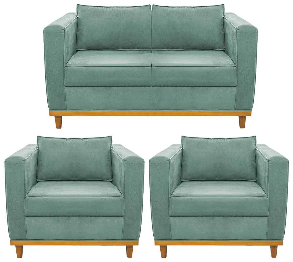 Kit Sofá 2 Lugares e 2 Poltronas Europa Linho ADJ Decor