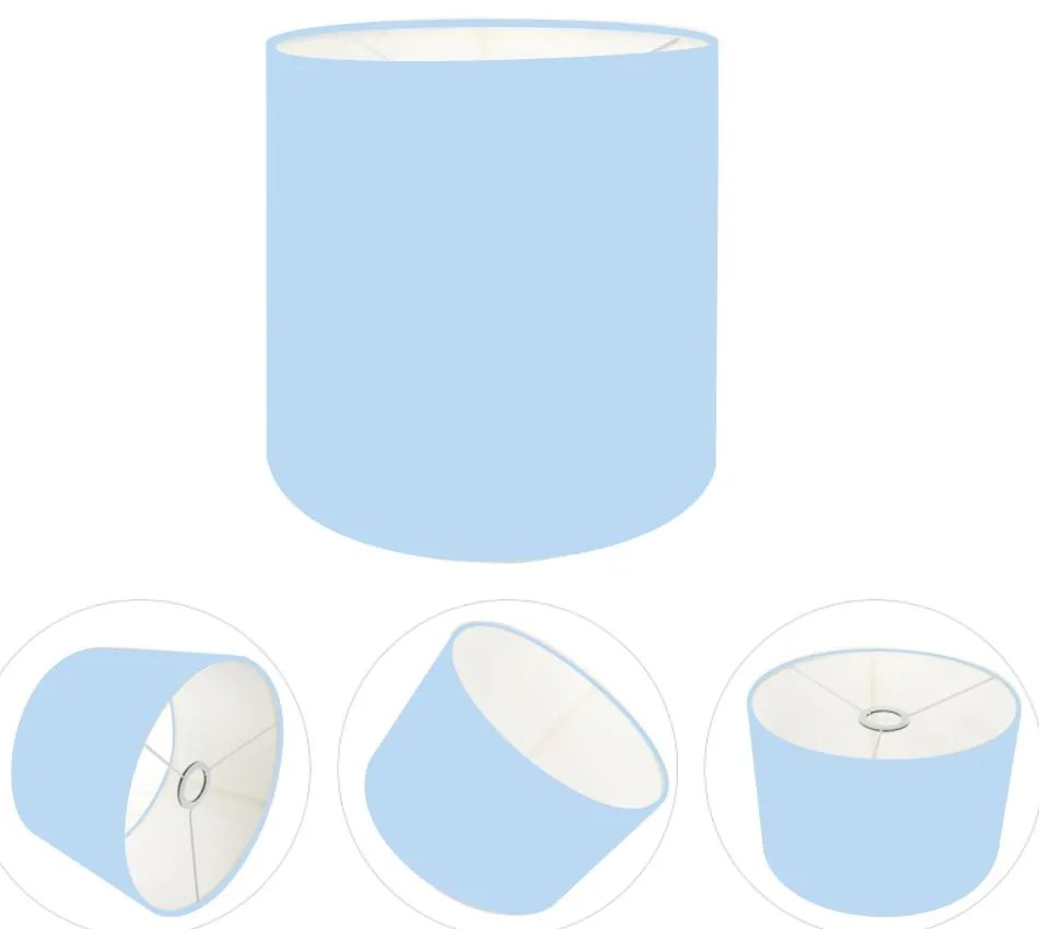 Cúpula Abajur Cilíndrica Cp-8005 Ø18x18cm Azul Bebê