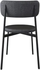 Cadeira de Jantar Estofada Fixa Nyka M25 Linho Grafite/Preto - Mpozena