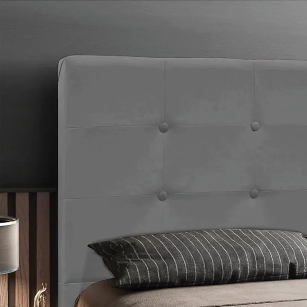 Cabeceira Luna Para Cama Box Casal 140 cm Suede - D'Rossi - Cinza