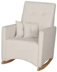 Poltrona Amamentação Base Madeira Balanço Lola Bouclê Off F03 - Mpozen