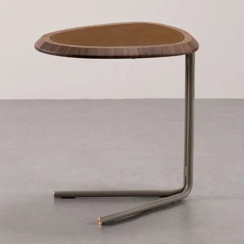 Mesa Apoio Oásis Tampo Nogueira Caramelo Base Fendi - 78092 Sun House