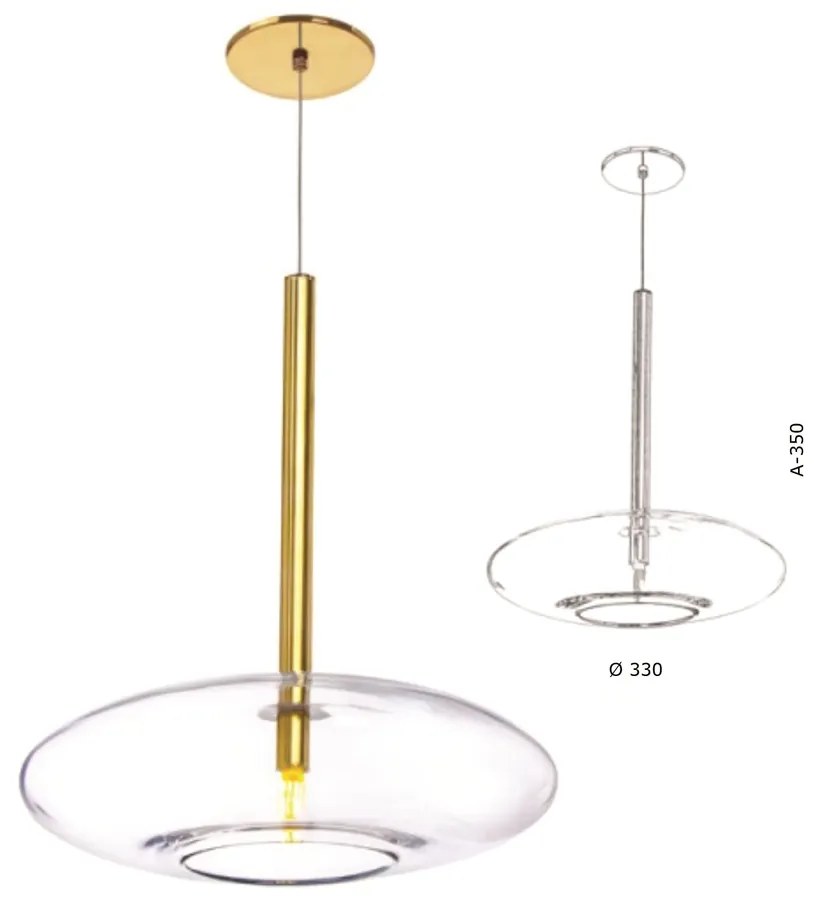 Pendente Vidro Oval Flat Aberto Ø33X35Cm Metal E Vidro 01Xg9 |Old Arti... (ONIX, AMBAR)