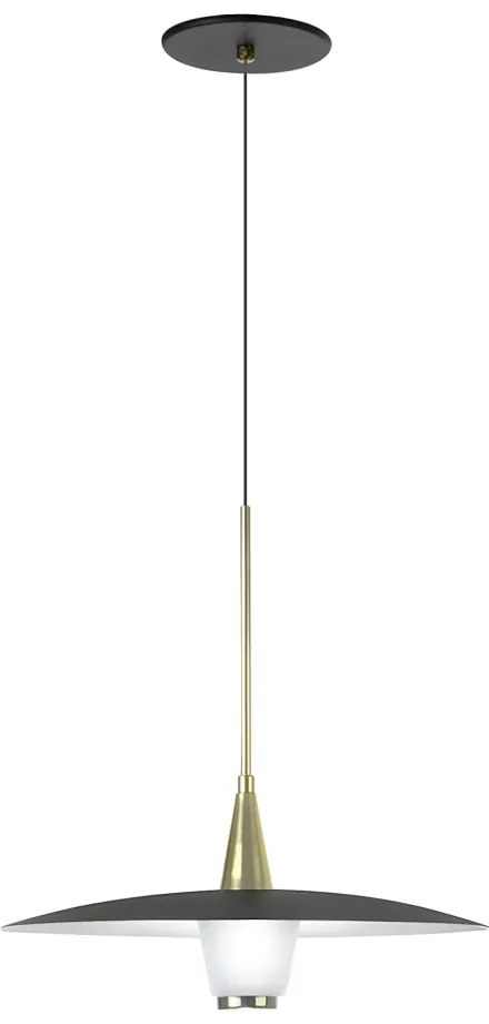 Pendente Eclisse Ø33X36Cm Disco Curvo Metal Alumínio E Vidro 01Xled 9W... (MARSALA)