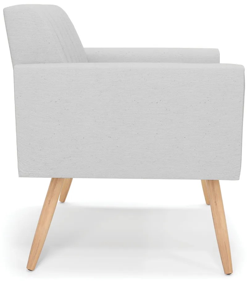 Kit 2 Poltronas Viena Gomada Linho Pés Palito Natural D03 - D'Rossi - A05 Cinza
