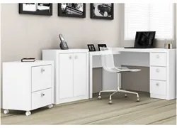 Ambiente para Home Office 05 Peças Branco - Tecno Mobili