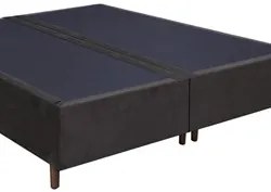 Base Para Cama Box Casal Bipartido 158cm Suede Liso Love Story Hf Marr