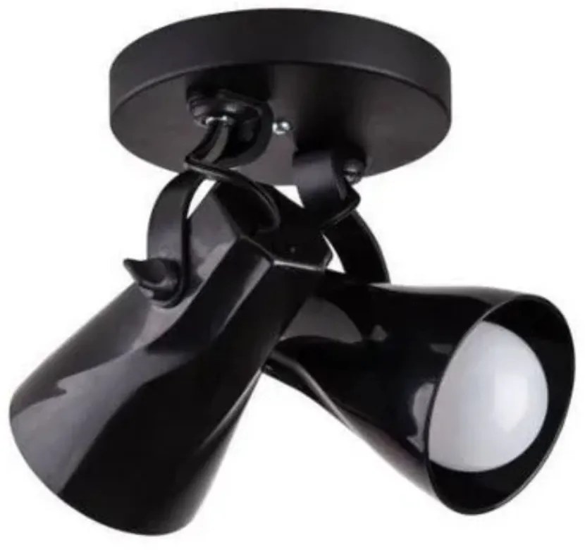 Spot De Sobrepor Octa Duplo Preto Startec Direcionável E27
